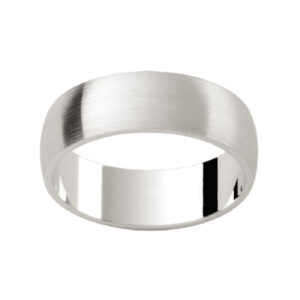 White gold satin finish wedding band