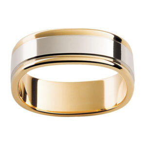 Two tone square fit gold band