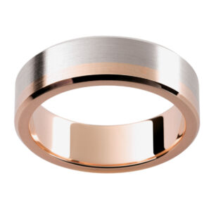 Two tone satin finish gold band