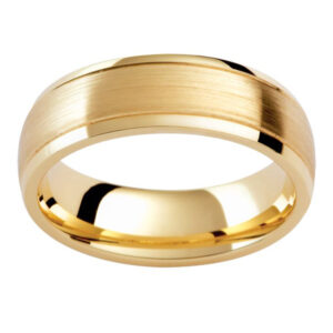 Wedding band for men with satin finish