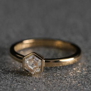 hexagon diamond ring