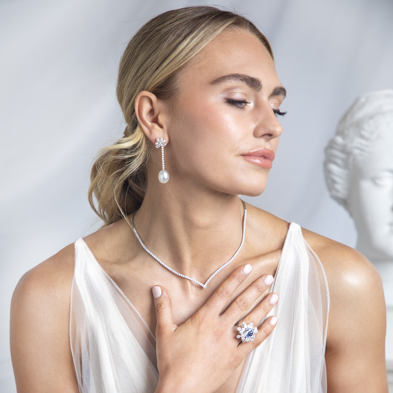 beautiful woman wearing jewellery
