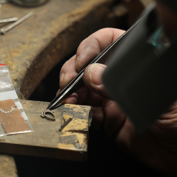 gary working on half halo ring