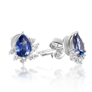 sapphire and diamond stud earrings