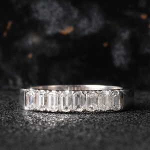 emerald cut diamond band