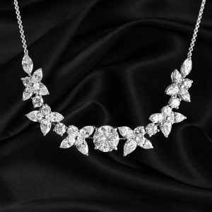 marquise and brilliant cut diamond necklace