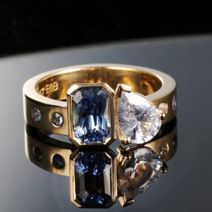 lilac and blue sapphire ring