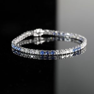 sapphire and diamond tennis bracelet