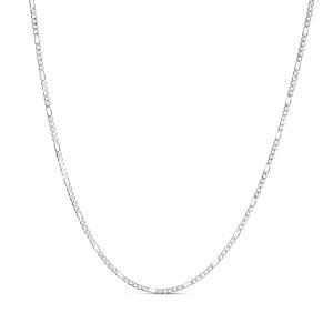 white gold figaro link necklace