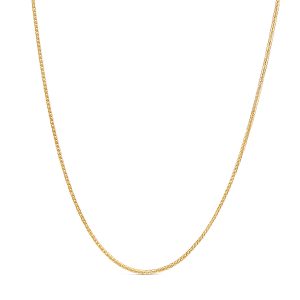 yellow gold wheat link chain