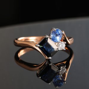 sapphire and diamond cluster ring
