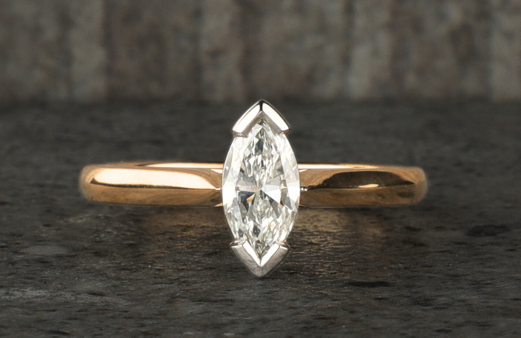 marquise solitaire diamond ring