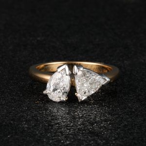 two stone diamond ring in 18ct gold