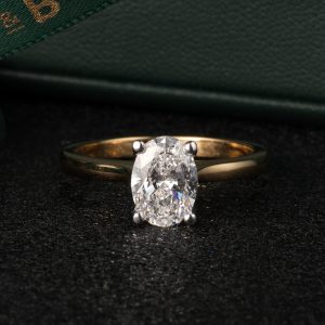 oval solitaire diamond ring