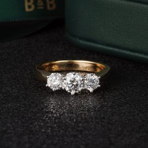 three stone diamond ring