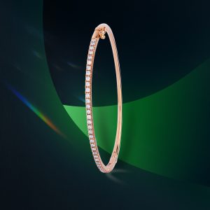 rose gold and diamond bangle