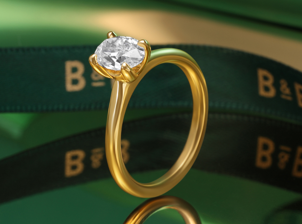 yellow gold oval solitaire