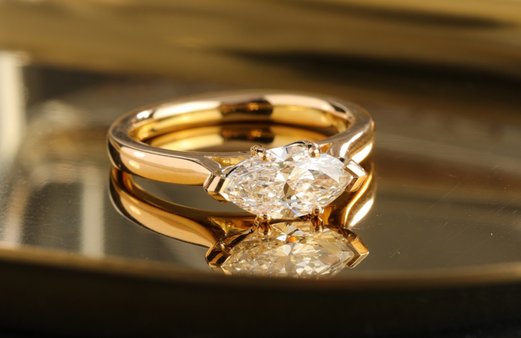 east to west marquise diamond ring