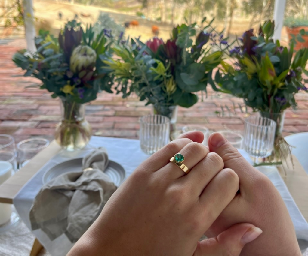 jeremy and molly's emerald engagement ring