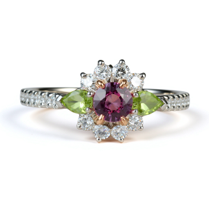 peridot and sapphire ring