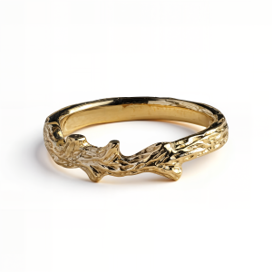 hand engraved yellow gold ring