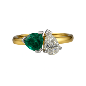 Two Stone Diamond & Gemstone Ring