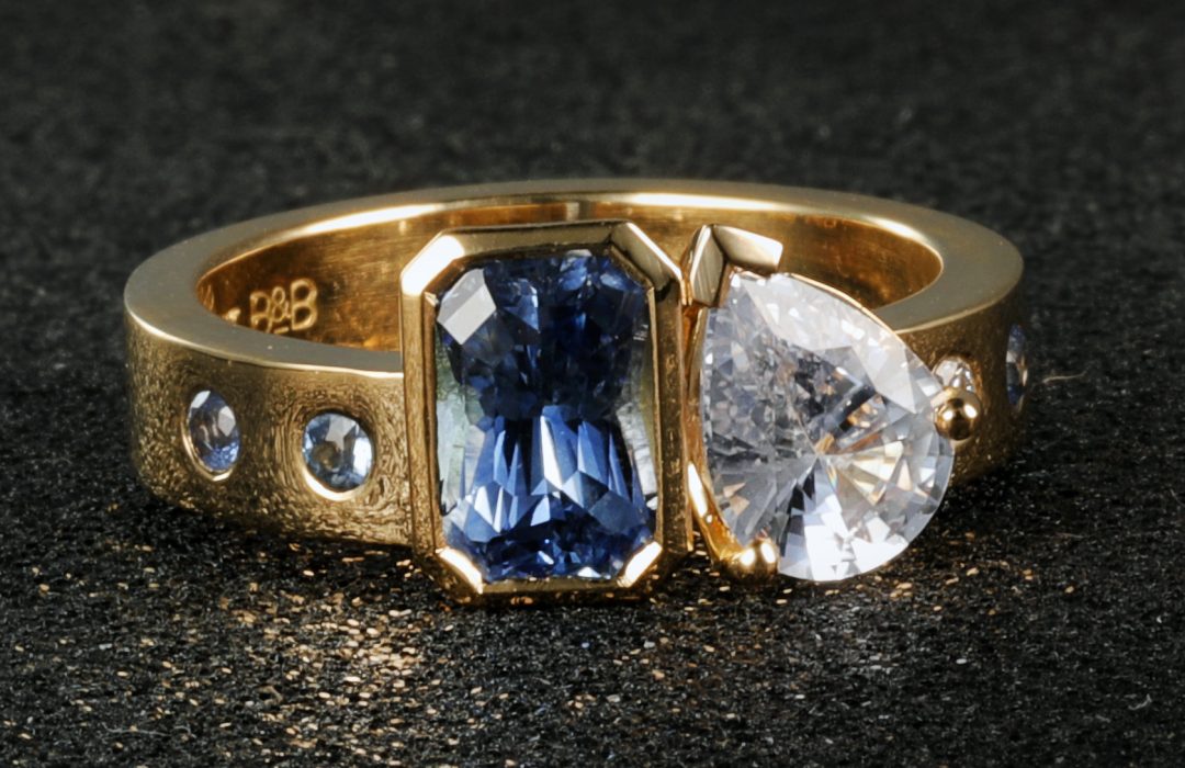 lilac and blue sapphire ring