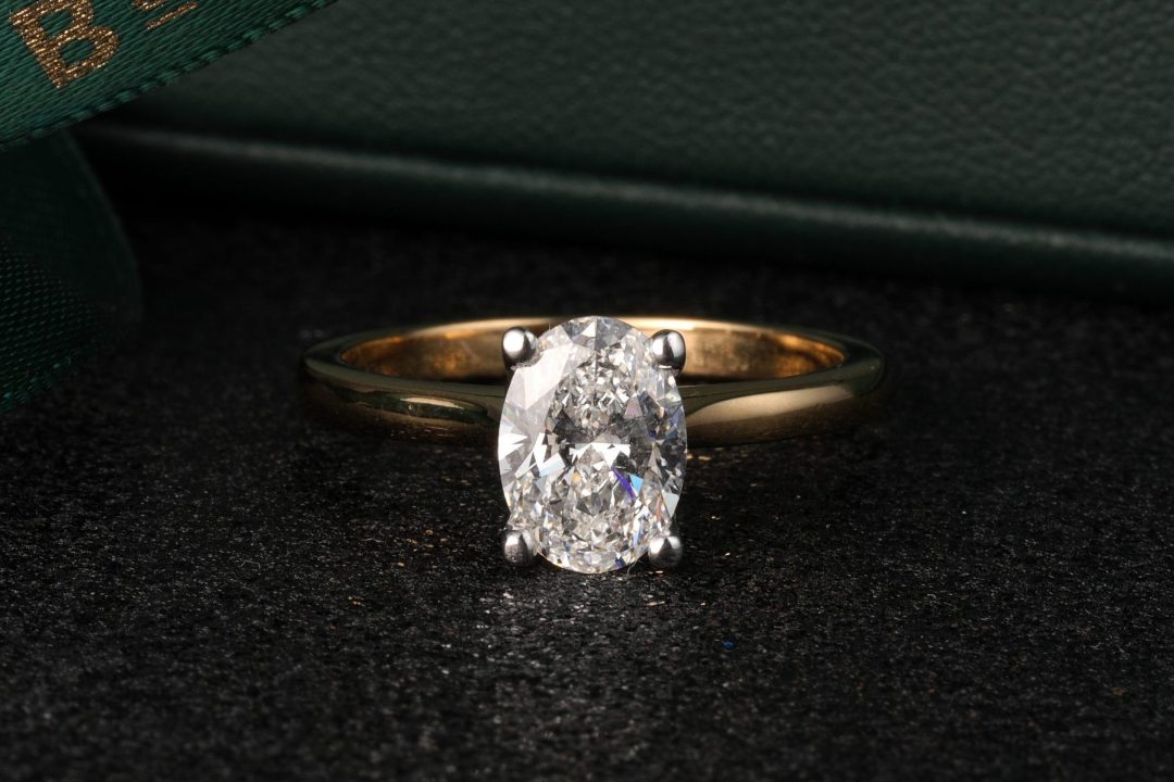 oval solitaire diamond ring