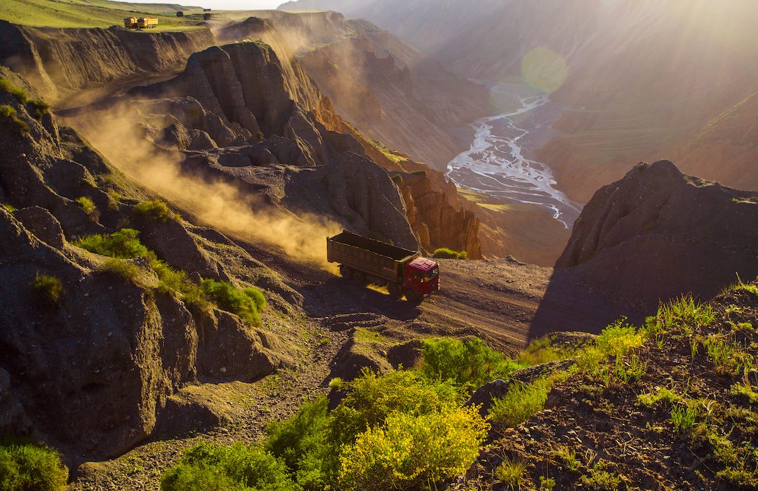 valley with mining truck
