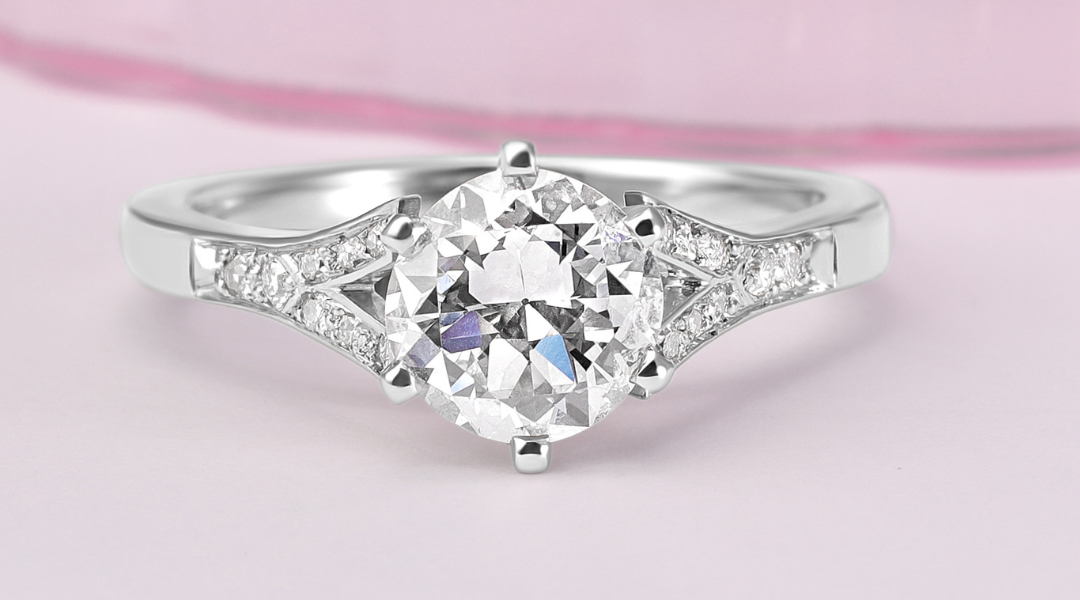 round diamond vintage inspired engagement ring