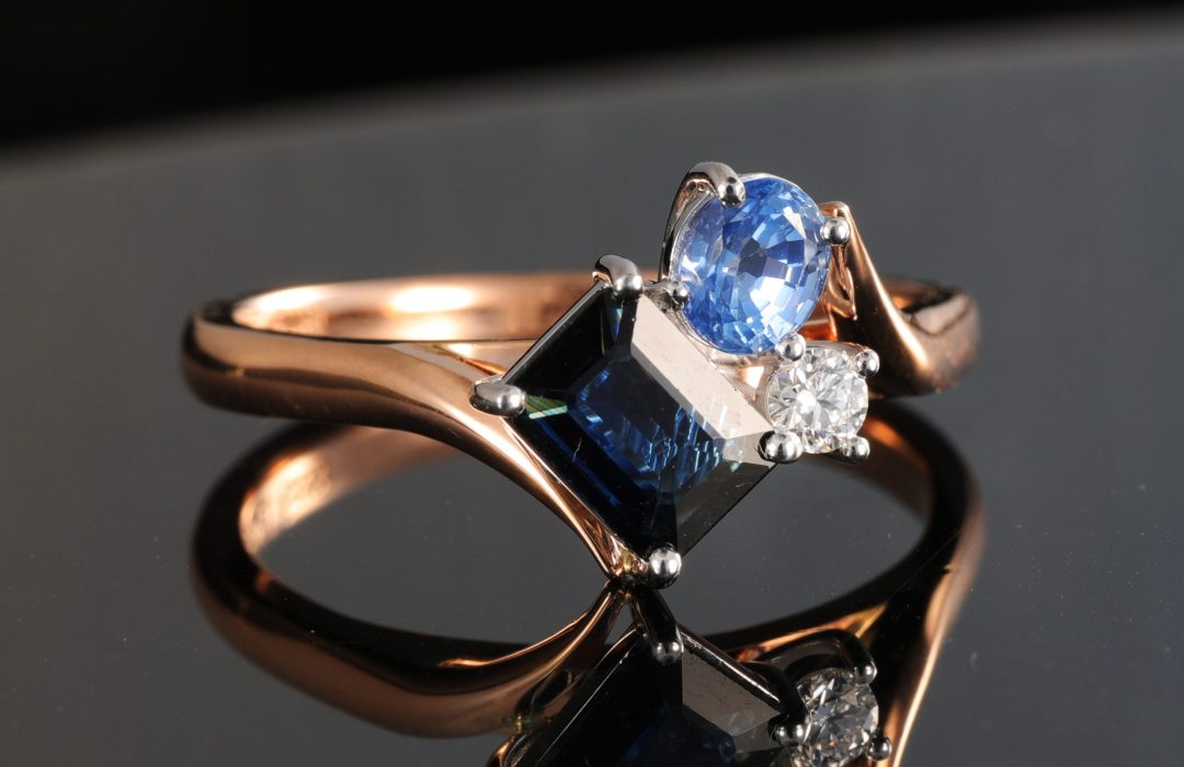 sapphire and diamond cluster ring